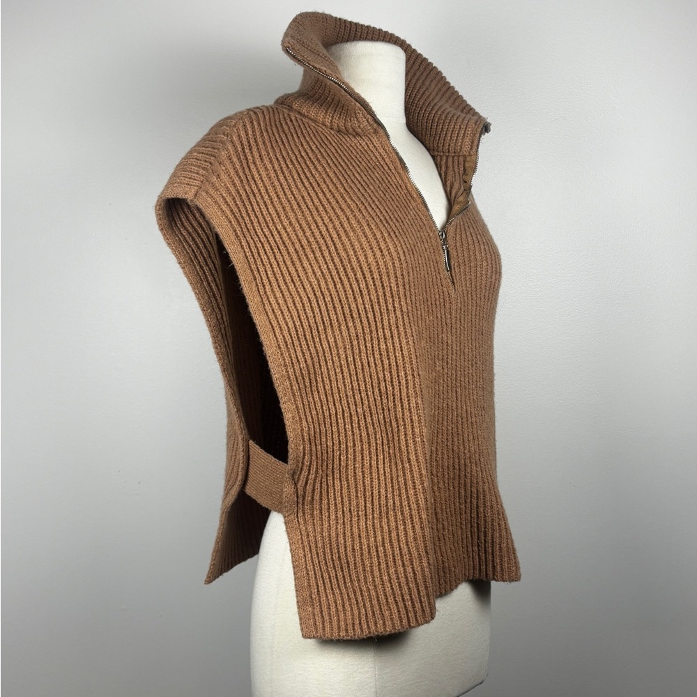 Sweater Open Vest With Cowl Neck